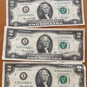 Collectible Two Dollar Billsand coins